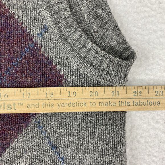 Vintage Stanley Blacker Sweater Vest Mens Size L 100% Shetland Wool Knit Italy - Picture 10 of 12